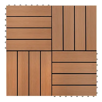 vidaXL 11x WPC Tiles 30x30cm 1mÂ² Brown Water Resistant Floor Decking Boards