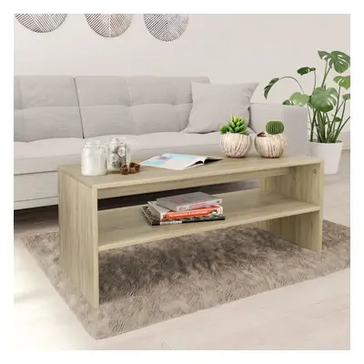 vidaXL Coffee Table with a Shelf Sonoma Oak Chipboard Accent Table Side Table