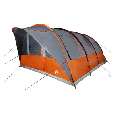 (Grey and orange, 7-person) vidaXL Family Tent Tunnel 7-Person Lightweight Tent Camping Tent Wat