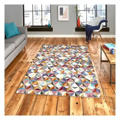 (200x290cm) 16th Avenue Multi Coloured Rugs 34A Geometric Powerloomed Vibrant Mats