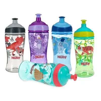 Nuby 12 oz Nuby Pop Up Super Slurp Jungle Animals Water Bottles - Case of - Pack of