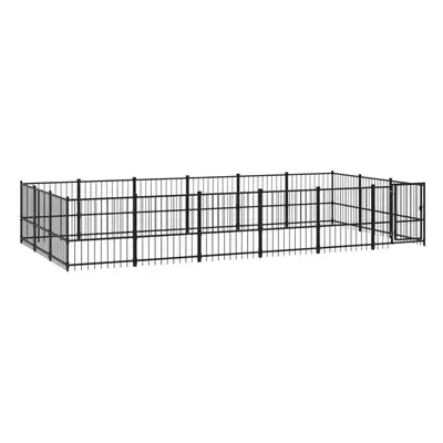 (582 x x cm) vidaXL Outdoor Dog Kennel Steel Dog Crate Pet Cage Puppy Enclosure Multi Sizes