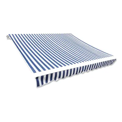 vidaXL Awning Top Sunshade Canvas Patio Awning Canopy Blue and White 3x2.5 m