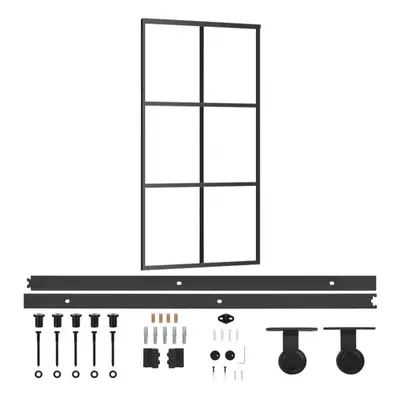 vidaXL Sliding Door with Hardware Set ESG Glass&Aluminium Sliding Door System