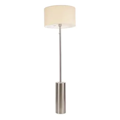 ValueLights Lexy Natural Shade with Brushed Chrome Dimmable Floor Lamp