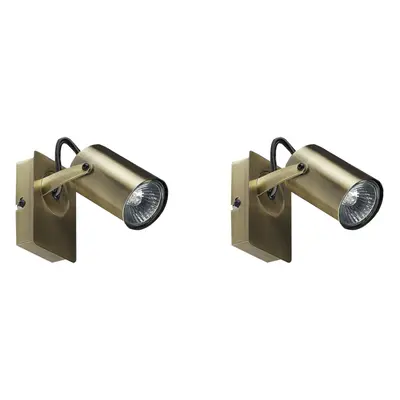 Set of Metal Spotlight Lamps Brass KLIP