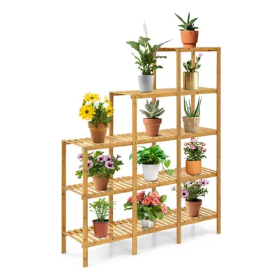 5-Tier Bamboo Plant Holder Stand Plant Shelf Storage Organizer Display Rack