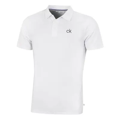 (XXXXXL, White) Calvin Klein Mens Central Eco Light Wicking Golf Polo Shirt