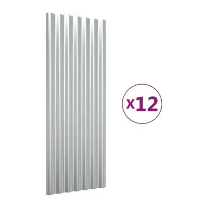 (silver, x cm) vidaXL 12/36x Roof Panels Powder-coated Steel Corrugated Multi Colours/Sizes