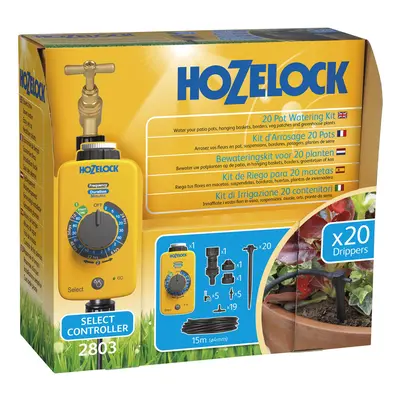 HOZELOCK - Drip Watering Kit Pot : Complete Stand-alone System with Select Controller Programmer