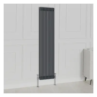 (1800x470mm-2 Column, Anthracite) NRG Traditional Radiator Horizontal Vertical Cast Iron Style D