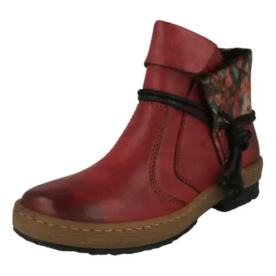 (UK 5, Red) Ladies Rieker Casual Ankle Boots Z6771