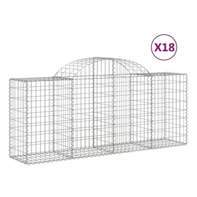 (200 x x 80/100 cm/18 pcs) vidaXL Arched Gabion Basket Stone Basket Gabion Retaining Wall Galvan