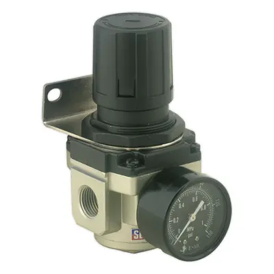 Workshop Air Supply Regulator - 210cfm Max Airflow - 1/2" BSP - Wall Bracket