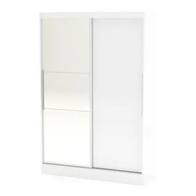 Larz Door Sliding Wardrobe With Mirror-White