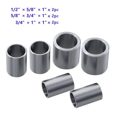 (Set 2:6pcs) 1/2 to 5/8 Inch 5/8 to 3/4 Inch 3/4 to Inch Steel Shaft Adapter Reducer Sleeve Bush