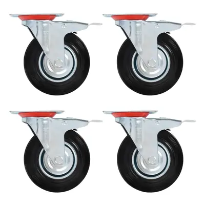 (8 pcs) vidaXL Swivel Casters with Double Brakes Furniture Casters Trolley Caster