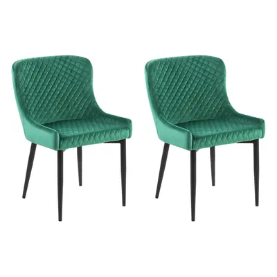 Set of Dining Chairs SOLANO Velvet Green