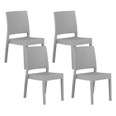 Set of Garden Chairs FOSSANO Synthetic Material Light Grey