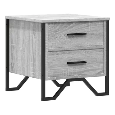 (grey sonoma, pcs) vidaXL Bedside Cabinets Nightstand Bed Table pcs Smoked Oak Engineered Wood