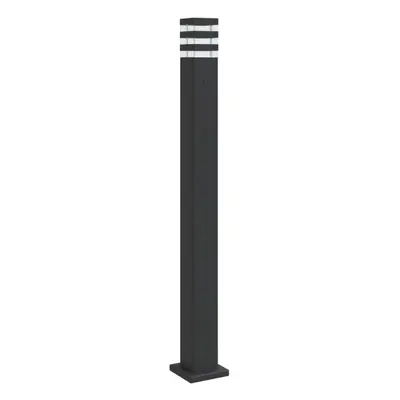 (with outlet, cm/ pcs) vidaXL Outdoor Floor Lamps with Sensors Pathway Standing Lamp Black Alumi