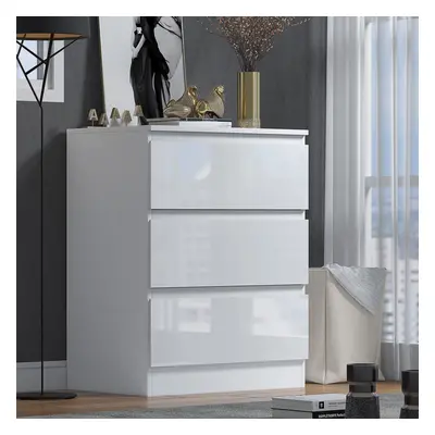 (Gloss White) Drawer Chest Of Drawers Bedside Table Nightstand