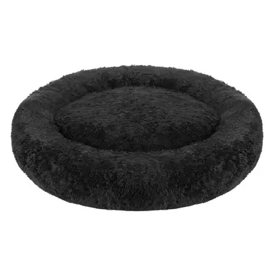 (X-Large, Black) Plush Donut Dog Bed Anti Anxiety Calming Pet Bed