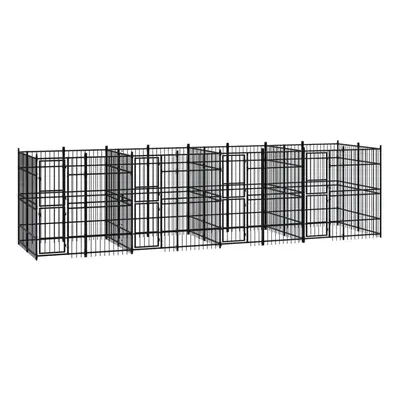 vidaXL Outdoor Dog Kennel Steel 14.75 m? Patio Puppy Enclosure Dog House Cage