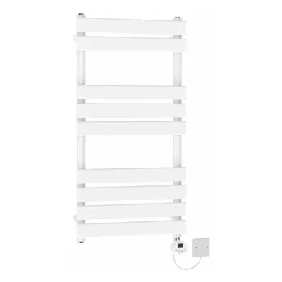 (950x500mm) NRG Pre-Filled Electric Heated Towel Rail Thermostatic Radiator Bathroom Flat Ladder