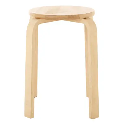 Rustic Tropical Hevea Wood Stacking Stool, Stackable Kitchen Stool For Breakfast, Durable Counte