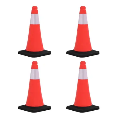 vidaXL 4x Reflective Traffic Cones with Heavy Bases cm Road Traffic Sign