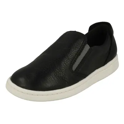 (UK 7.5 Infant, Black) Boys Clarks Slip On Loafer Style Shoes Street Verve - G Fit