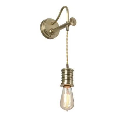 Wall Light Sconce Twisted Cable Hanging Lamp Holder Aged Brass LED E27 60W