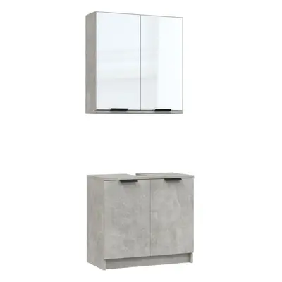 (Concrete grey) vidaXL Bathroom Cabinet Set Piece Engineered Wood Sink Unit Multi Colours