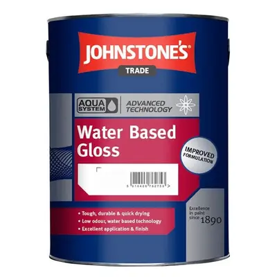 Johnstone's Trade Aqua Water Based Gloss Brilliant White 5L with Avenue touch up brush