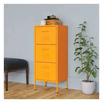 vidaXL Storage Cabinet Mustard Yellow Steel Furniture Sideboard Side Cabinet