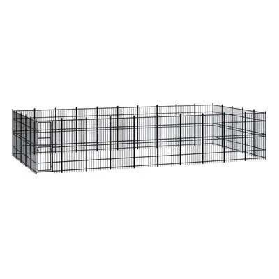 vidaXL Outdoor Dog Kennel Steel Outdoor Puppy Enclosure Dog Pet Supply Cage