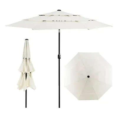 3-Tier Patio Umbrella Double Vented CrankUmbrella MarketTable Umbrella