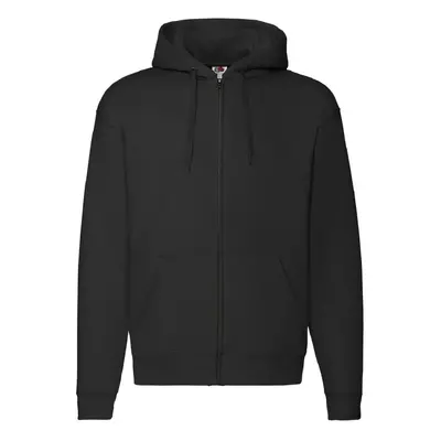 (4XL, Black) Fruit Of The Loom Mens Zip Through Hooded Sweatshirt / Hoodie