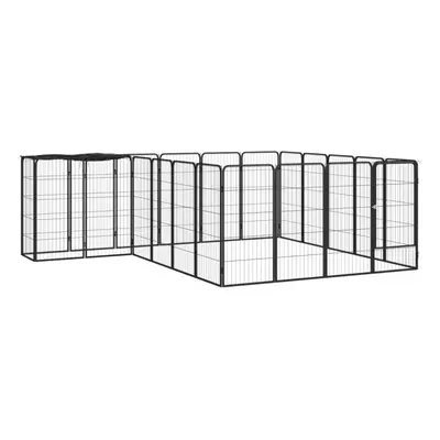 (300 x x cm) vidaXL Dog Playpen Panels Black Powder-coated Steel Dog Kennel Multi Sizes