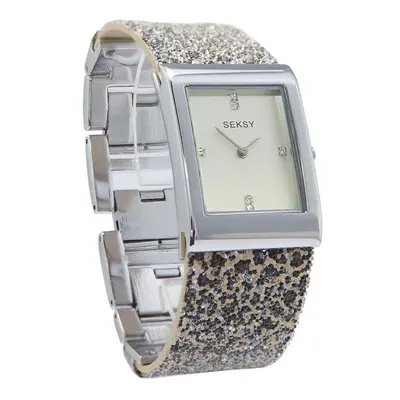 Sekonda Seksy Champagne Dial Glitter Leopard Ladies Bracelet Watch