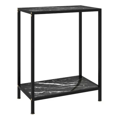 vidaXL Console Table Black Tempered Glass Accent End Side Coffee Hall Table