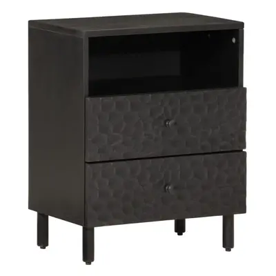 (black) vidaXL Bedside Cabinet Side Table Nightstand Bed Table Bed Cabinet Solid Wood