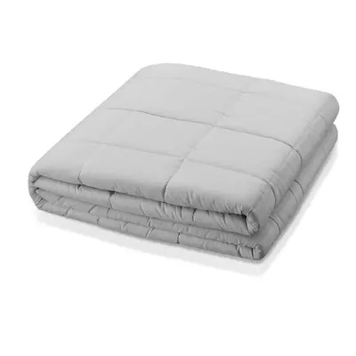 (Light Grey No Cover, 150x200cM 9kg) 6.8kg/9kg Weighted Cotton Blanket For Adult, Full and Queen