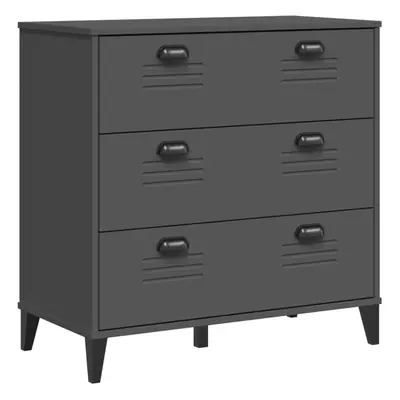 vidaXL Drawer Cabinet Office File Cabinet Anthracite Grey Solid Wood Pine