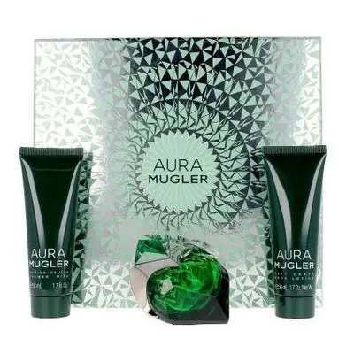 Aura Mugler Pcs Set: Oz Eau De Parfum Spray + 1.7 Body Lotion + 1.7 Shower Gel