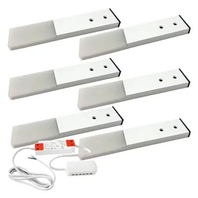 (6 Lights & Driver) Aluminium Under / Over Cabinet Kitchen Light & Driver Kit - Natural White LE