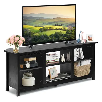 TV Stand for TVs up to Inches Wooden Modern TV Console Table W/6 Open Storage