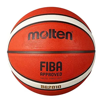 Molten BG2010 Basketball, Indoor/Outdoor, FIBA Approved, Premium Rubber, Deep Channel, Size 6, O