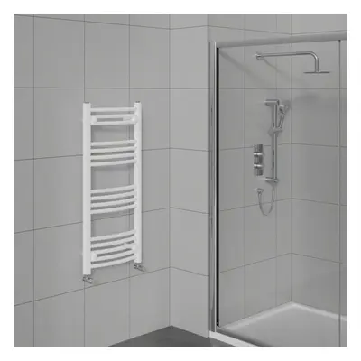 WarmeHaus Curved Bathroom Heated Towel Rail Warmer Radiator Central Heating White - 1000x500mm